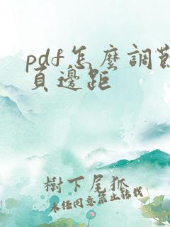 pdf怎么调节页边距