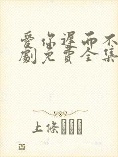 爱你迟而不晚短剧免费全集免费播放