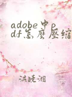 adobe中pdf怎么压缩文件大小