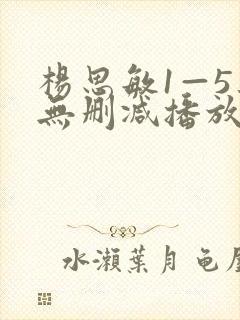 杨思敏1—5集无删减播放器