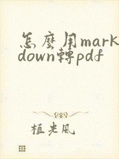 怎么用markdown转pdf