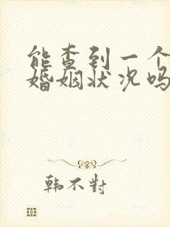 能查到一个人的婚姻状况吗