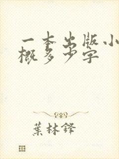 一本出版小说大概多少字