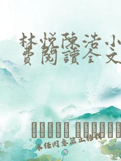 林悦陈浩小说免费阅读全文最新章节