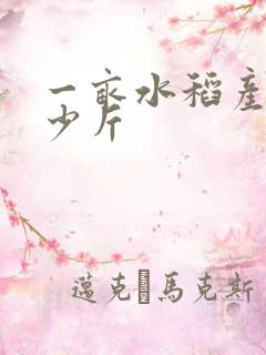 一亩水稻产量多少斤