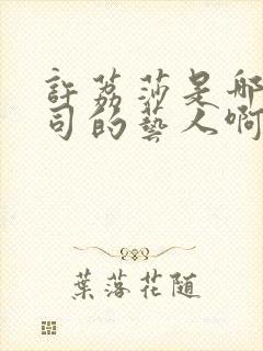 许荔莎是哪家公司的艺人啊