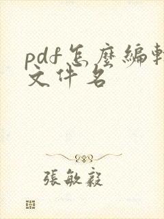 pdf怎么编辑文件名