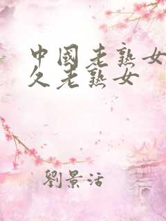 中国老熟女久久久老熟女