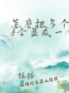 怎么把多个pdf合并成一个呢