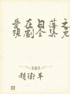 爱在日落之前电视剧全集免费观看