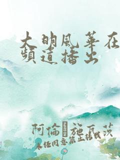 大明风华在哪个频道播出