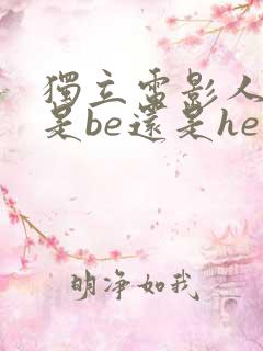 独立电影人结局是be还是he