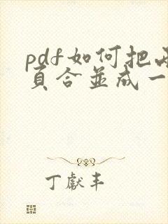 pdf如何把两页合并成一页