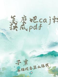 怎么吧caj转换成pdf