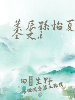 叶辰孙怡夏若雪全文,i