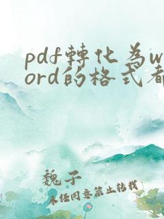 pdf转化为word的格式都变了,怎么调整