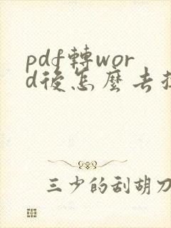 pdf转word后怎么去掉文本框