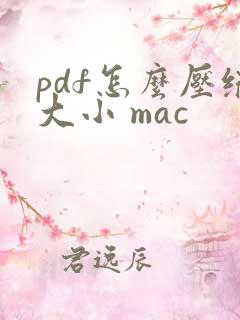 pdf怎么压缩大小 mac