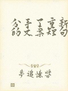 分手了重新开始的文案短句