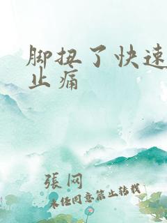 脚扭了快速消肿止痛