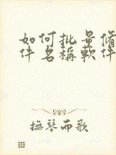 如何批量修改文件名称软件
