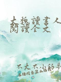 大魏读书人在线阅读全文