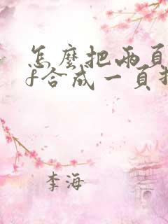 怎么把两页pdf合成一页打印出来