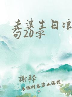 老婆生日浪漫短句20字