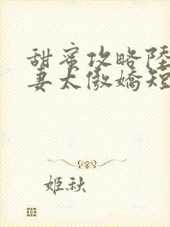 甜蜜攻略陆总前妻太傲娇短剧免费观看