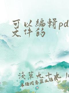 可以编辑pdf文件的