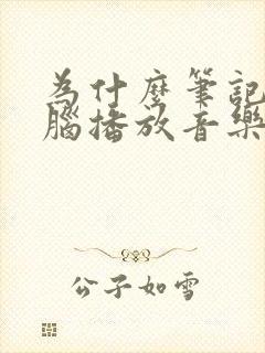 为什么笔记本电脑播放音乐没有声音