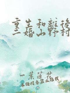 重生和离后,我二婚山野村夫免费阅读全文