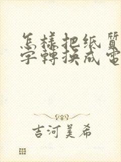 怎样把纸质的文字转换成电子版word