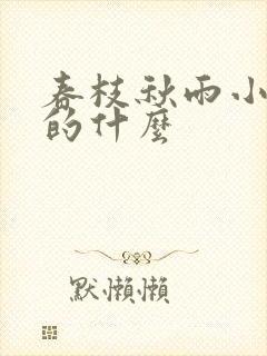 春枝秋雨小说讲的什么