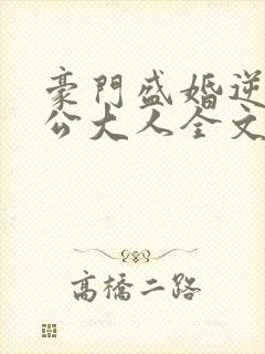 豪门盛婚逆袭老公大人全文免费阅读