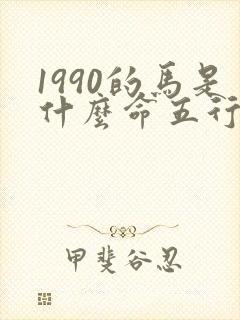 1990的马是什么命五行属什么