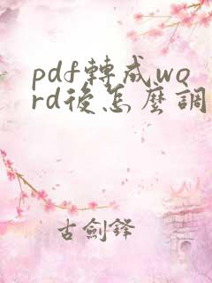 pdf转成word后怎么调整格式