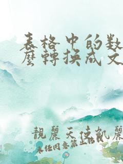 表格中的数字怎么转换成文本