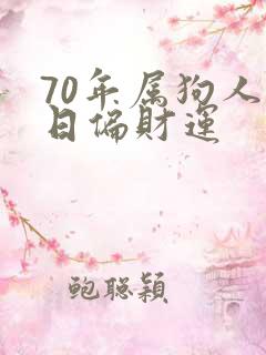 70年属狗人今日偏财运