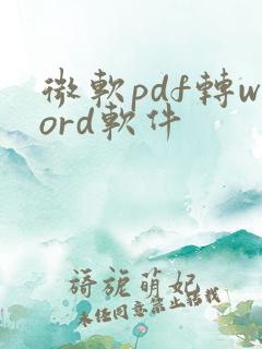 微软pdf转word软件
