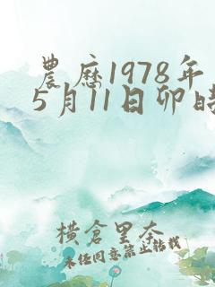 农历1978年5月11日卯时八字