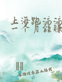 上海跑滴滴专车一个月能赚多少钱