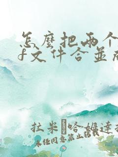 怎么把两个pdf文件合并成一个pdf文件
