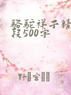 骆驼祥子精彩片段500字