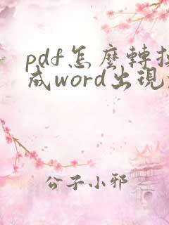 pdf怎么转换成word出现乱码怎么办