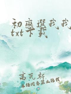 初恋选我我超甜txt下载