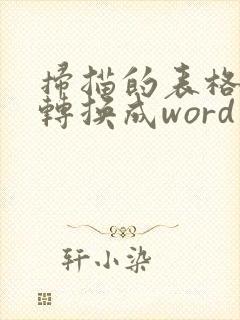 扫描的表格怎么转换成word电子版