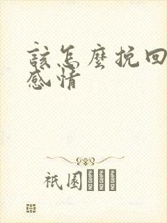 该怎么挽回一段感情