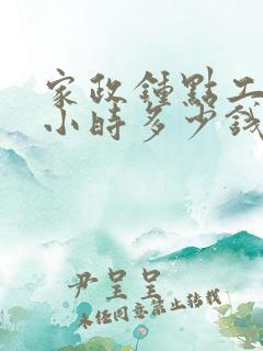 家政钟点工一个小时多少钱