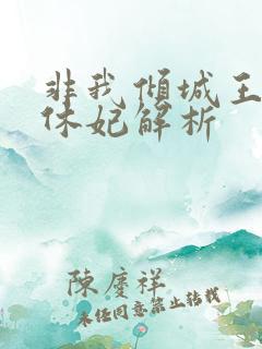 非我倾城王爷要休妃解析